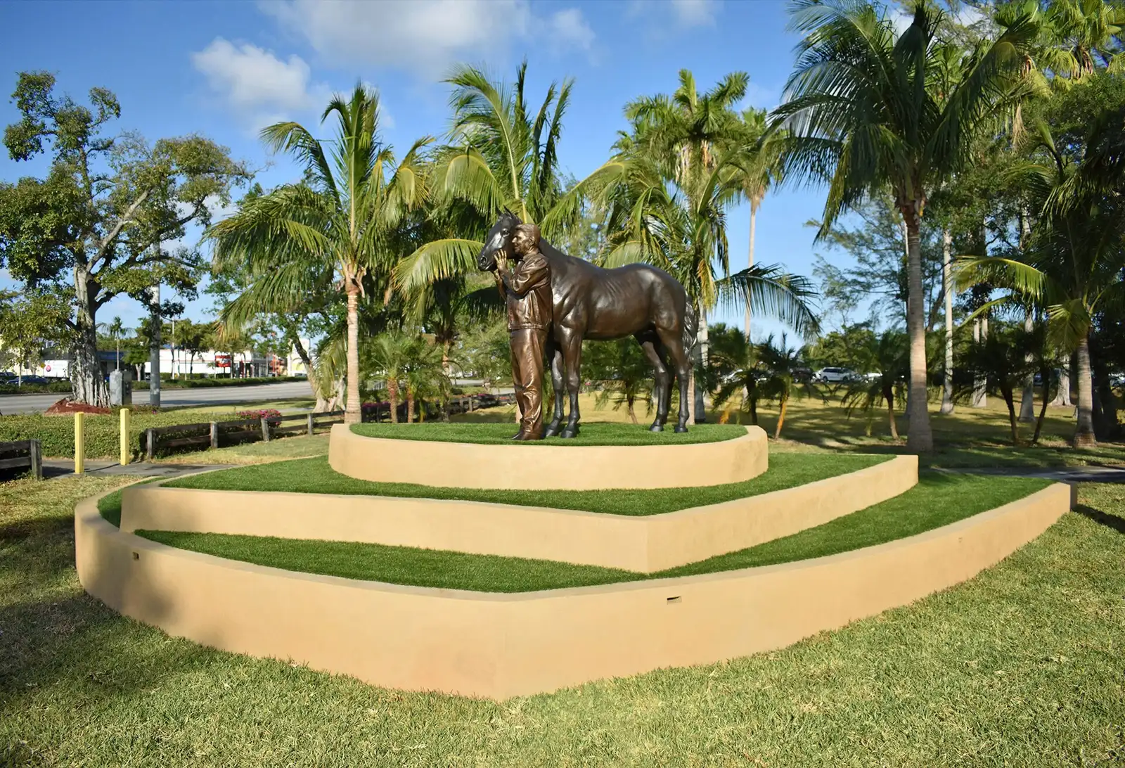 The Ronald Reagan equestrian monument by Miami artist Carlos Enrique Prado at Tropical Park, home of Christmas Wonderland.