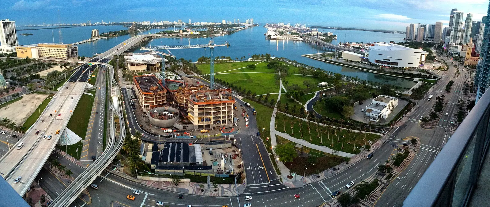 Maurice A. Ferré Park, formerly Bicentennial Park, on Biscayne Bay in downtown Miami.