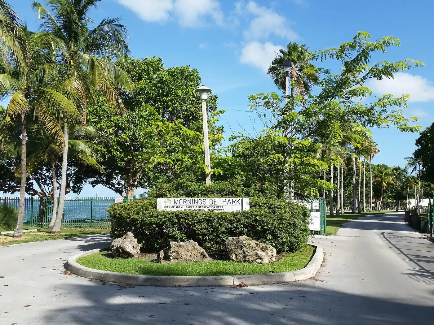 The entrance to Morningside Park in Miami's Morningside neighborhood