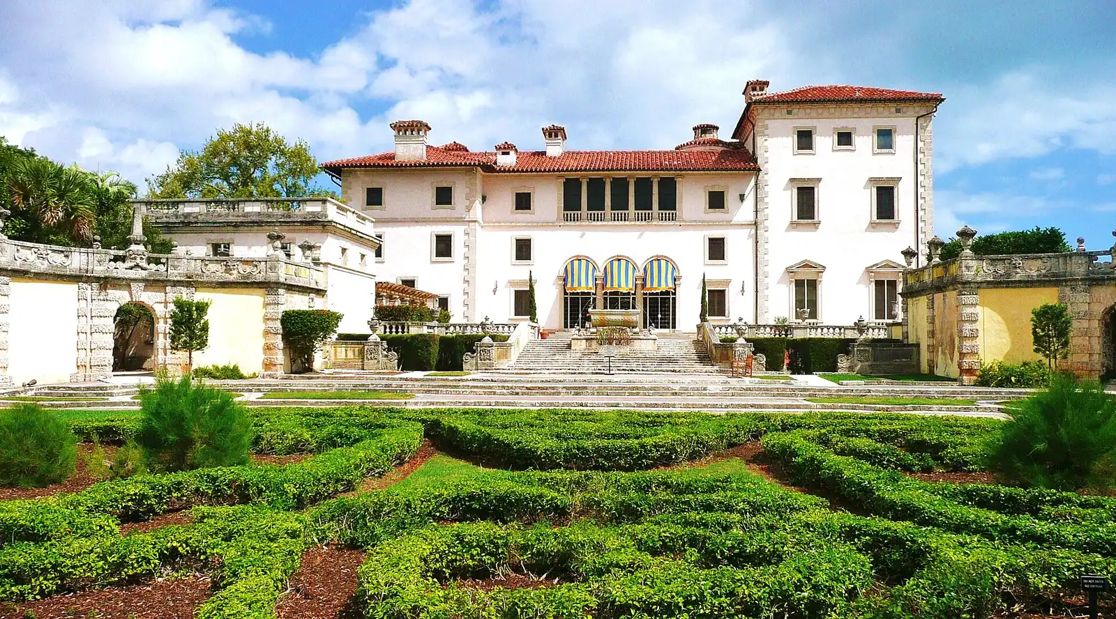 The main house and formal gardens at Vizcaya Museum and Gardens in Coconut Grove.