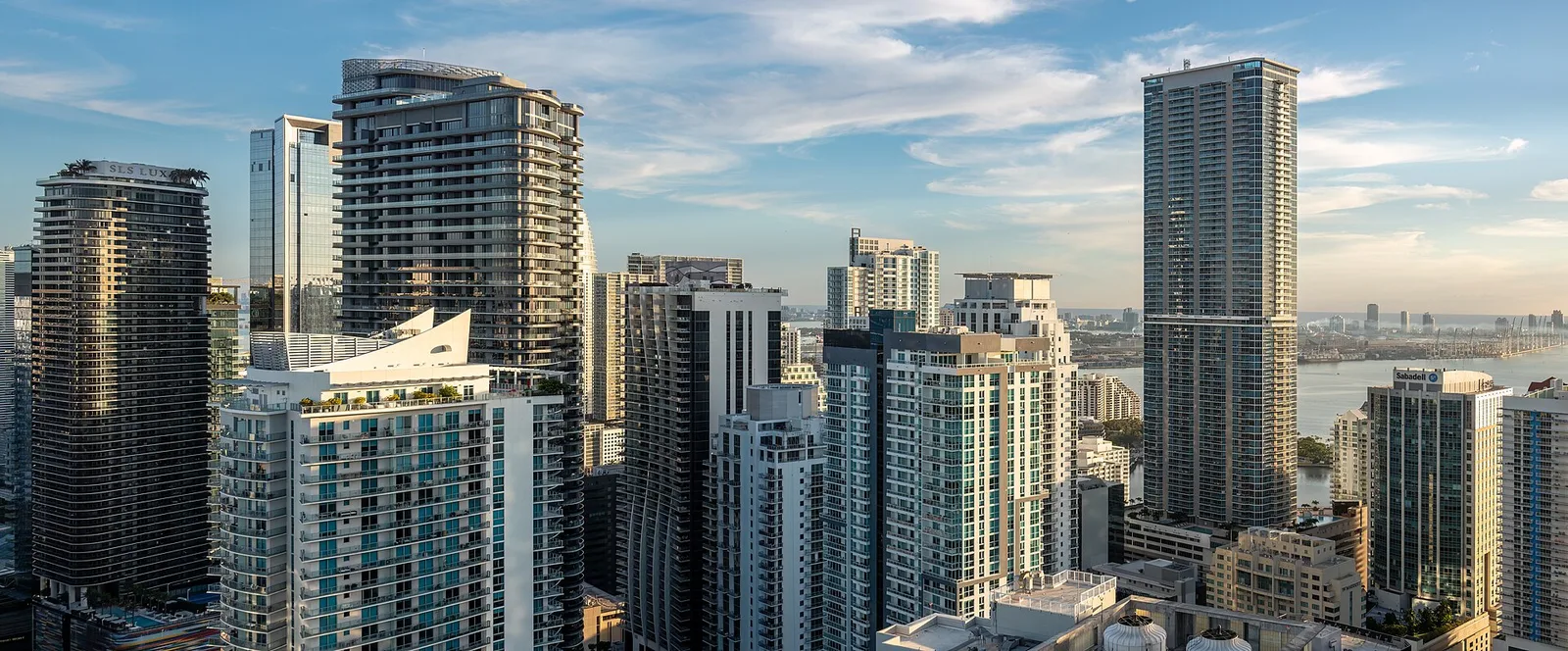 High-rise towers in Brickell, Miami's financial district south of the Miami River.