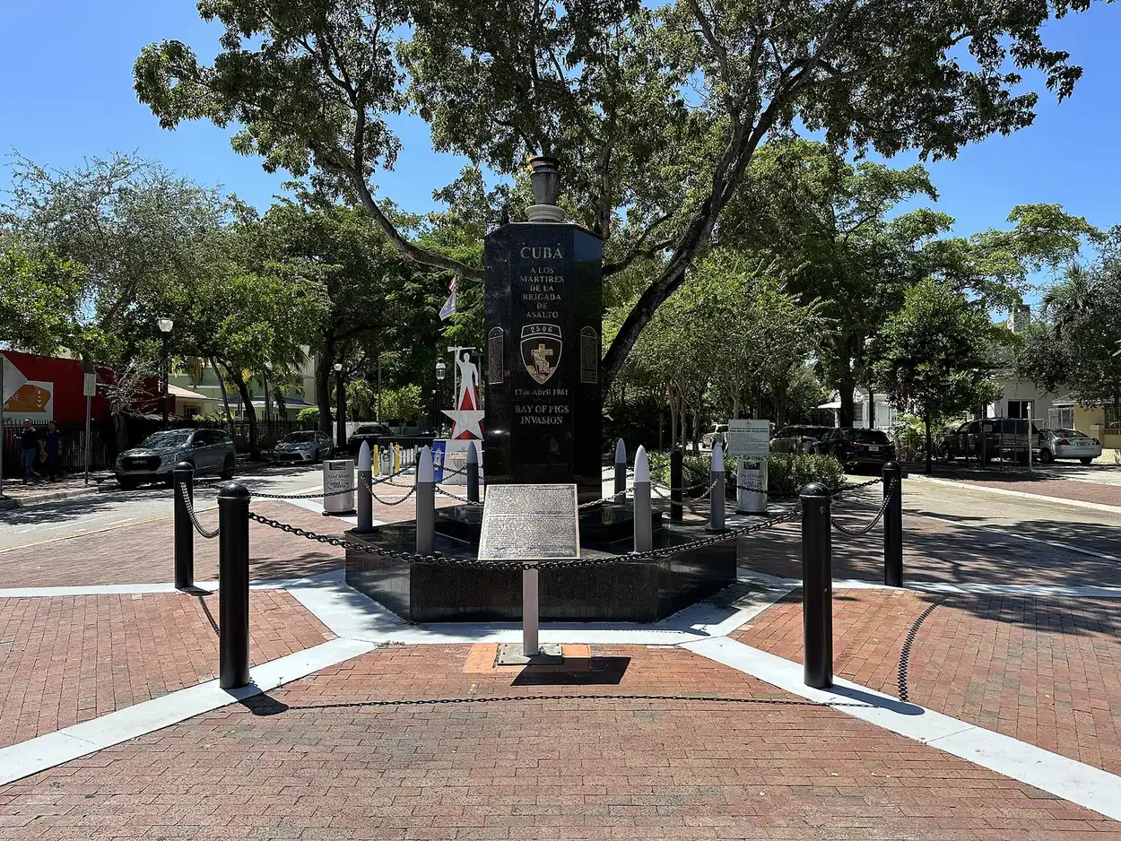 The Bay of Pigs memorial on Cuban Memorial Boulevard at Calle Ocho in Little Havana.