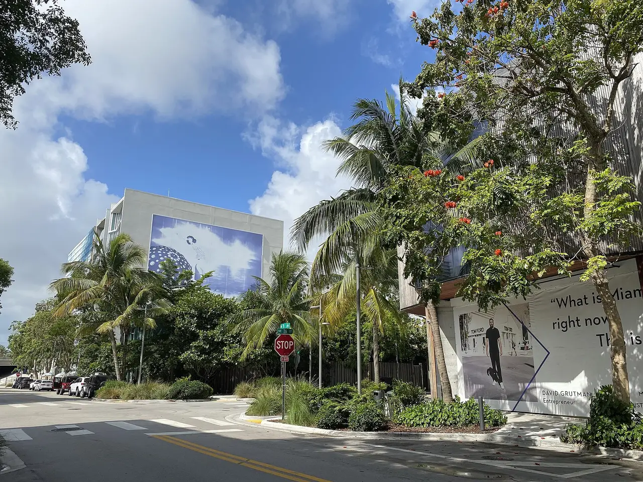 A street in the Miami Design District, where the school sits.