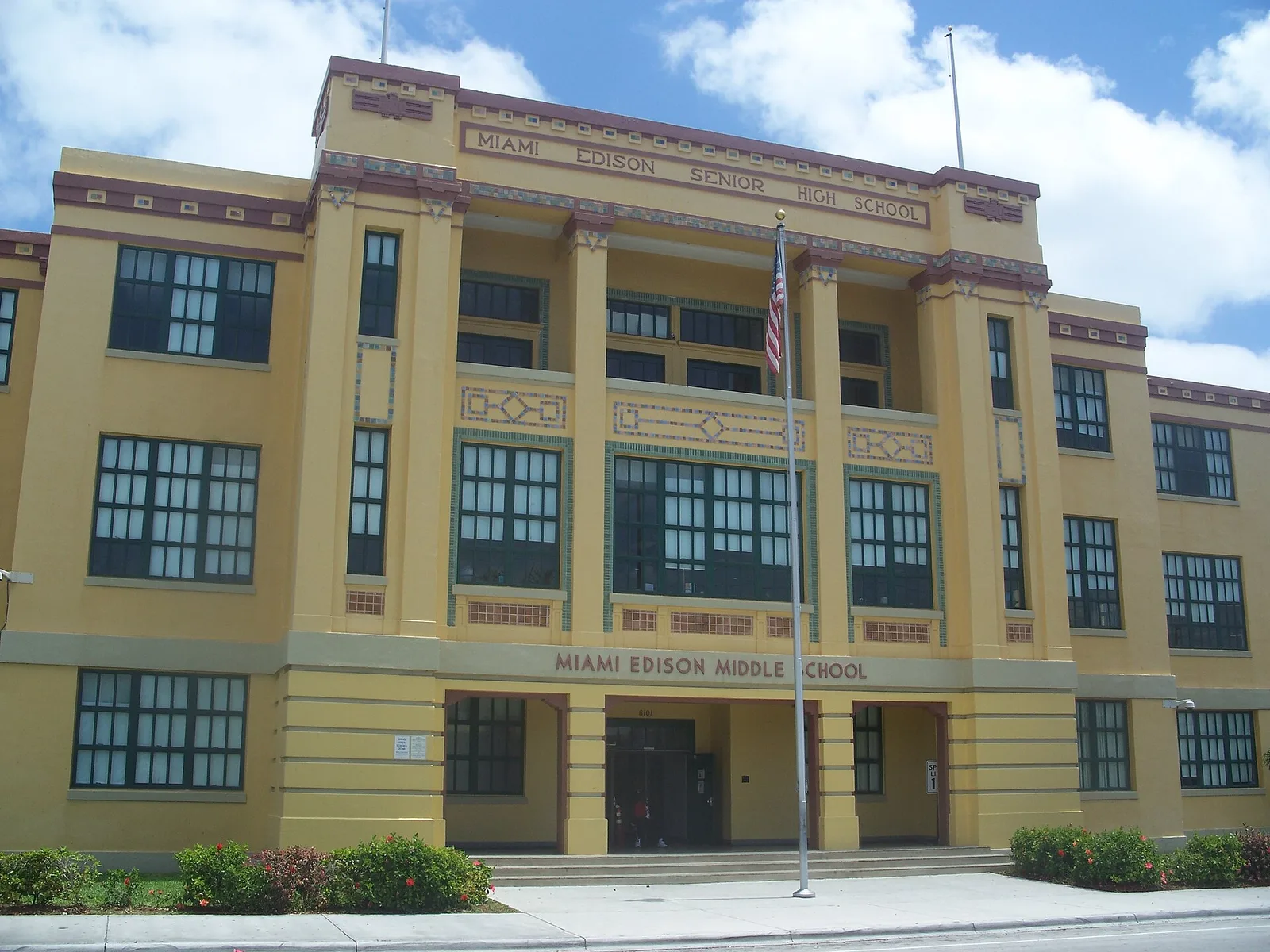 The historic Miami Edison school building at 6101 NW Second Ave., home of iTech at the Thomas A. Edison Educational Center.